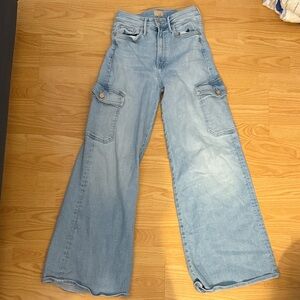MOTHER Light Blue Wide Leg Jeans